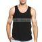 Black plain custom mens gym singlet