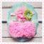 New born baby bloomer 2 pieces set cute baby clothing set pure color ruffle bloomer matching floral headband