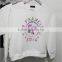 Girls Pullover Plain White No Hood Embossed Sweatshirt
