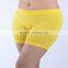 Women plain sports seamless pure color short pants yellow color