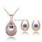 Austrian crystal necklace earrings set simple and fashion sytle piece jewelry suit high quality women wear set