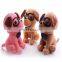 custom design puppy toy stuffed animal plush toy dog with glassess