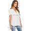 2016 new design deep v-neck tail piece casual chiffon T-shirt