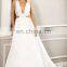 Cut out sleevless white wedding gown for bride