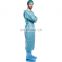 HQ standard 45GSM Blue SMS disposable medical surgical gown sterile