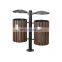 Natural Environment-friendly Outdoor Wood Plastic Composite Garbage Trash Can for Garden