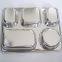 304 Stainless Steel 5 Compartments Restaurant School Canteen 5 compartment divided stainless steel mess lunch dinner snack plate fast food container tray