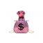 Dollar Shape laser shoulder bags crossbody girls mini cute gold chain handbags purses ladies money bag