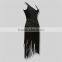 new style deep v neck hand-beading tassels fashion bandage dress