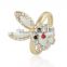 white gold ring Nose ring Rabbit carat diamond ring Anillo para Mujer Chicas Muchchas en Venta