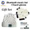 High quality bluetooth music beanie hat and touch screen gloves with a gift box