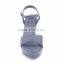 Latest design china cheap women shoes summer snake print wedge buckle sandals
