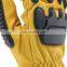 TPR anti impact HPPE lining cut resistant leather work gloves