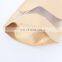 leak proof biodegradable custom logo printed brown kraft paper bags self standing food pouch aluminized