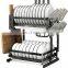 K&B space saving double layer foldable dish rack standing stainless steel dish rack