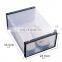 Amazon Hot sale clear transparent shoe box in taizhou drop front clear shoe box front opening plastic shoe box for promotion