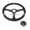 modified car steering wheels 380mm , car accessories ralliart leather drift steering wheels