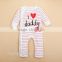 crotchless bodysuit baby white clothes autumn and spring plain rompers and with stripes AG-LA0021
