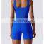Hot Sale Custom Logo Ribbed Seamless One Piece Padded Sports Bra Jumpsuit Ladies Workout Fitness Gym Yoga Wear Clothes For Women