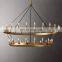 Camino Vintage iron Candelabra TWO-TIERmetal Chandelier hanging lighting  hotel living room ceiling  home decor