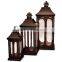 metal lantern with black antique finish/ candle holder glass black lantern manufacture