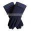70%wool/30%nylon ladies winter fashion gloves with leather panel