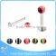 Professional factory medical steel free sample cute acrylic ball colored lip rings