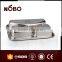 Small Size 3 Compartments Stainless Steel Square Fast Food Tray with lid