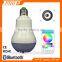 RGB + white color changing E27 bulb bluetooth speaker music smart LED lamp