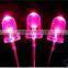 5mm round led diode UV pink high bright