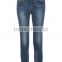 2016 New Elastic Slim Denim Latest Design Skinny Woman 3/4 Jeans denim pants dark blue wholesales