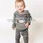 (CP609#grey) children casual cotton pants with striped in the waist and foot for baby pants