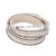 Fashion many Layer Wrap Bracelets Slake Leather Bracelets With Crystals Couple Jewelry for women Clasp Charm Bracelets Bangles