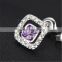 18K platinum natural amethyst earring