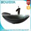 Chinese Oval Shaped Dining Room Solid Surface Counter Top Black Wash Basin