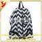 Black and White Chevron Padded Adjustable Shoulder Straps School Bags with Side Pocket