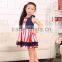 red stripe backless and blue ruffle children casual style summer dress for baby children clothes kids beach dresses baby girl
