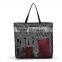 New designer solid mesh beach tote handbag with cosmetic bag