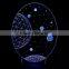 3D Optical Illusion Moon Scene Night Lamp Night Light 10 Colorful LEDs Ultra-thin Acrylic Light Panel AA Battery or DC 5V