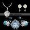 Multicolor Shamballa jewelry Watch Set Braclet Watch/Necklace Pendant/Stud Earrings SetsBS064