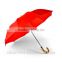 2 fold manual open luxury teflon fabric bamboo umbrella