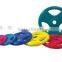 3 holes color rubber coated fitness accessories /color rubber weight plate