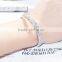 Decent Chunky Alloy Bracelets Ornaments Oblique Strip Carved Inlay Tiny Bling Beads Single Tone Female Bracelets Jewelry