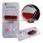 plastic clear liquid drip flowing red wine cup phone case for iphone 6 6s