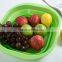 Hot Red Scalable Folded Platinum Silicone Collapsible Colander Multi Uses Fruit Basket Strainer Plates Kitchen Practical Tools