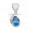 fashion sapphire trendy stone with pendant good quality zircon pave jewelry