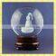 80mm Crystal Ball Laser Engraved Crystal 3D Buddha With Red Wooden Base