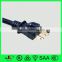15A125V,Japan standard high quality 3 pin round plug with extension cord
