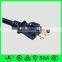 15A125V,Japan standard high quality 3 pin round plug with extension cord