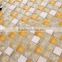 MB SMS03 Wholesale Stone Mix Glass Crackle Mosaic Tile Glass Mosaic Tile Yellow Bathroom Wall Tile